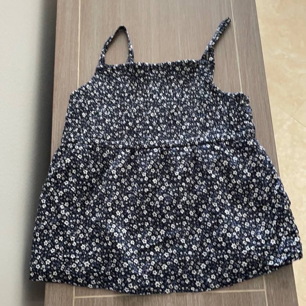 Girls Abercrombie kids navy floral tank sz 9/10